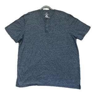 Men's George Blue/Gray Short Sleeve T-Shirt Half Button Size XL (0739)